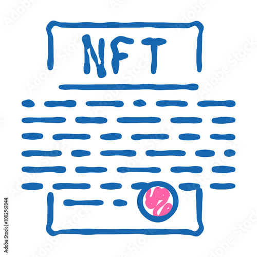 smart nft contract doodle icon sketch vector. smart nft contract sign. isolated symbol illustration