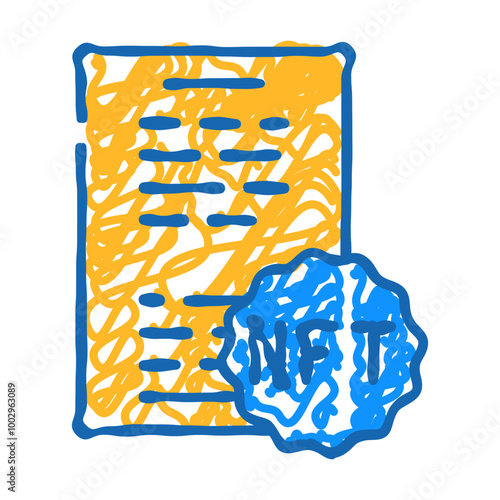 nft and poetry doodle icon sketch vector. nft and poetry sign. isolated symbol illustration