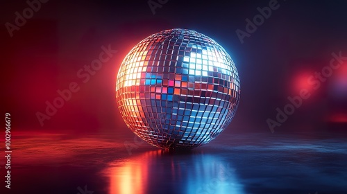 Disco Ball with Reflective Mirror Tiles photo