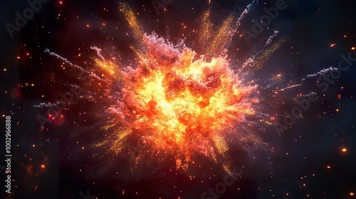 Wallpaper Mural Intricate Firework Explosion with Varied Colors Torontodigital.ca