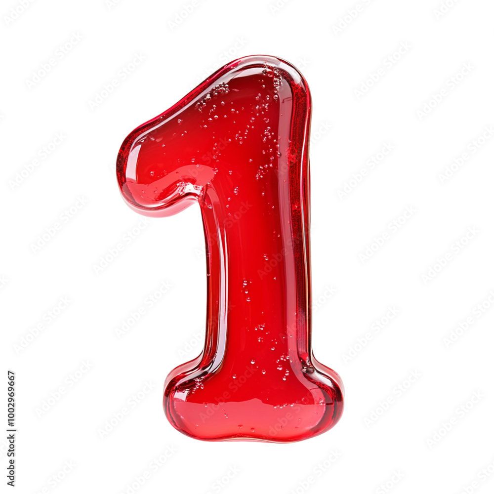 jelly trimmed into number 1 isolated on transparent background jelly trimmed into number 1 isolated on transparent background