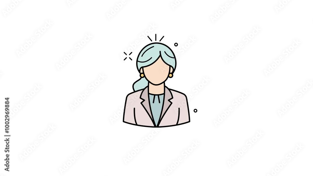 Animated of businesswoman icon motion graphic animation. user avatar people concept icon animation Animated of businesswoman icon motion graphic animation. user avatar people concept icon animation