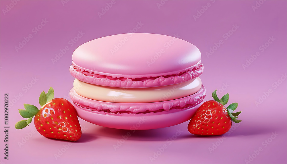 strawberry jam and macaroons