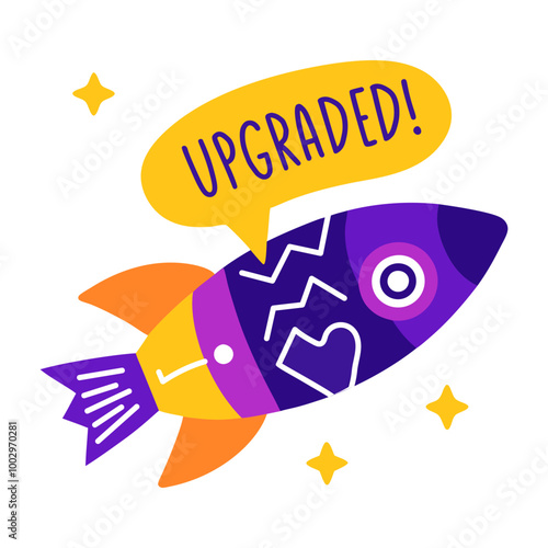 Upgraded sticker in comic style 