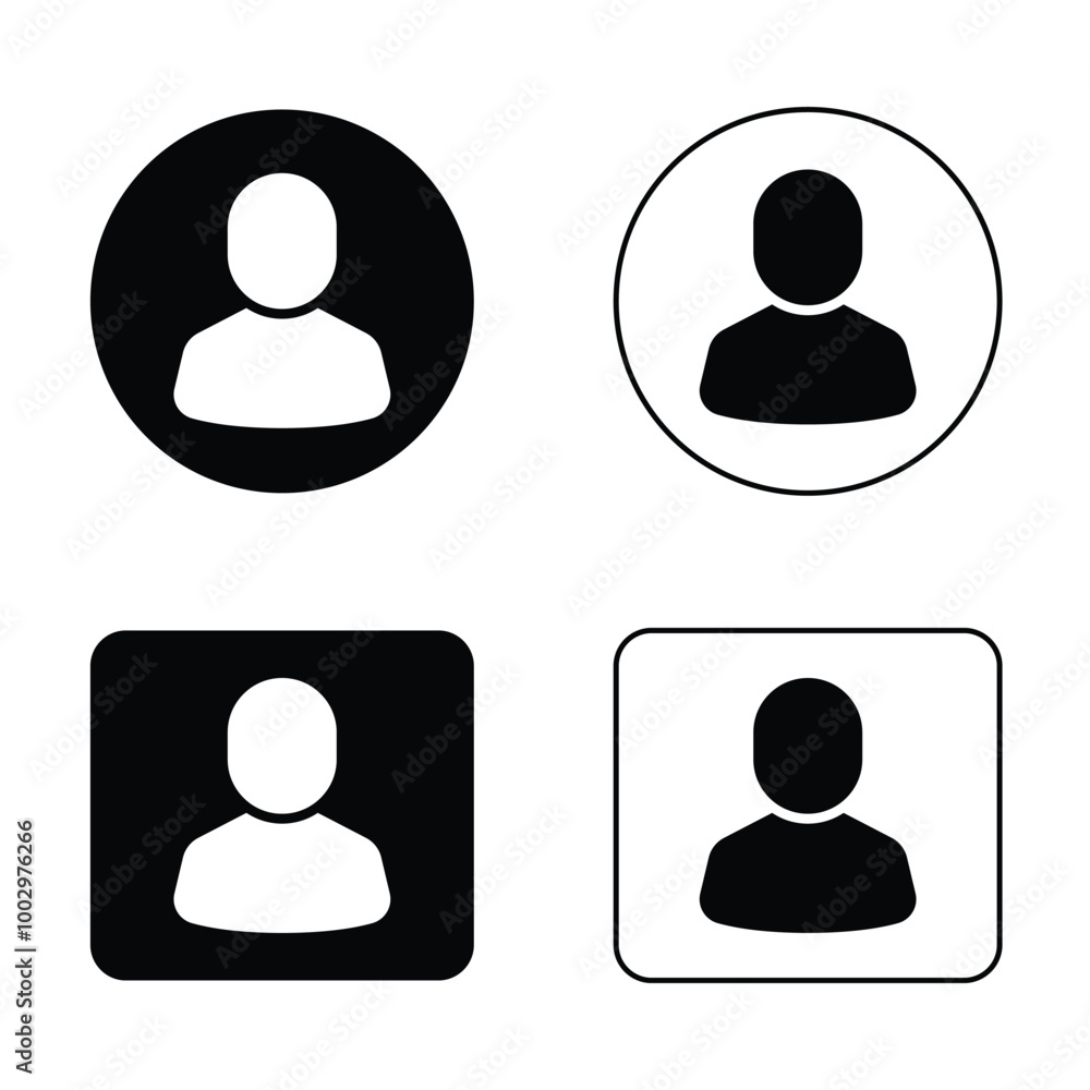 Profile icon Vector illustration on White Background Profile icon Vector illustration on White Background