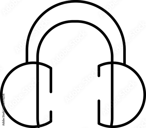 Rounded Editable stroke Earmuff Icon