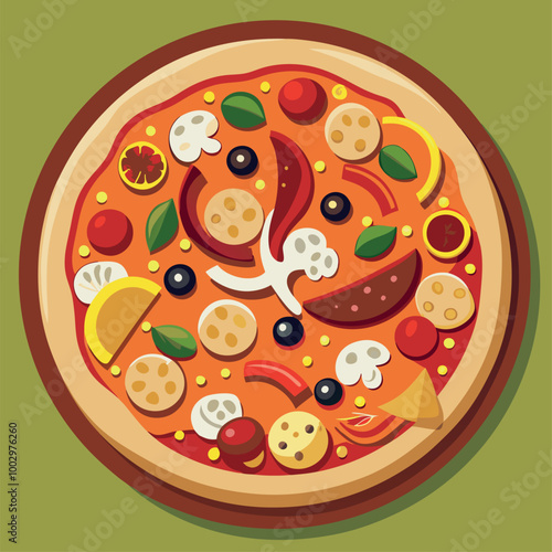 pizza with salami and cheese