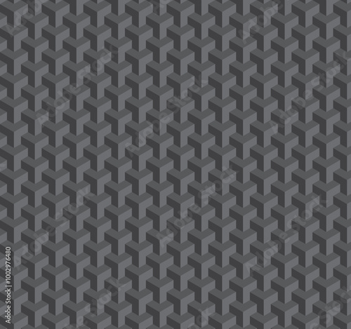 Dark Gray Cubes Seamless Pattern 