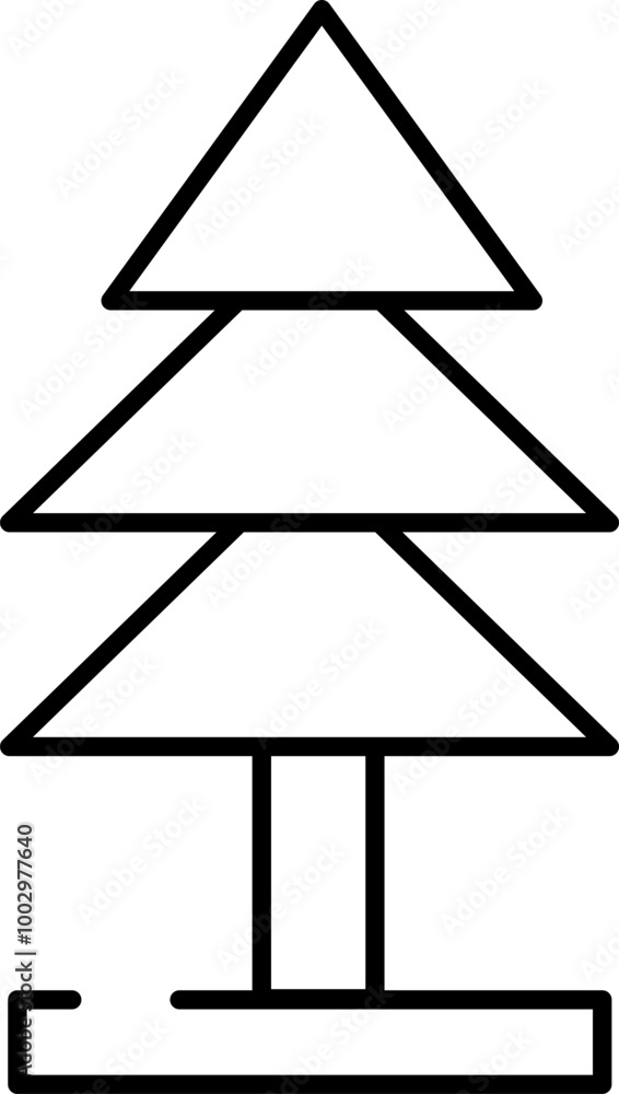 Rounded Editable stroke Tree Icon Rounded Editable stroke Tree Icon