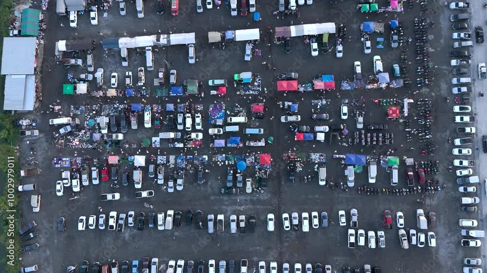 High angle view of a night market in Thailand High angle view of a night market in Thailand