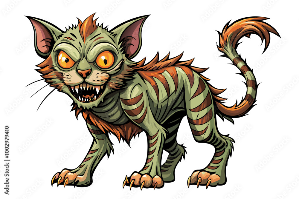 illustration of a horror cat, halloween cat vector, monster cat, scary cat, demon cat, ugly cat illustration of a horror cat, halloween cat vector, monster cat, scary cat, demon cat, ugly cat