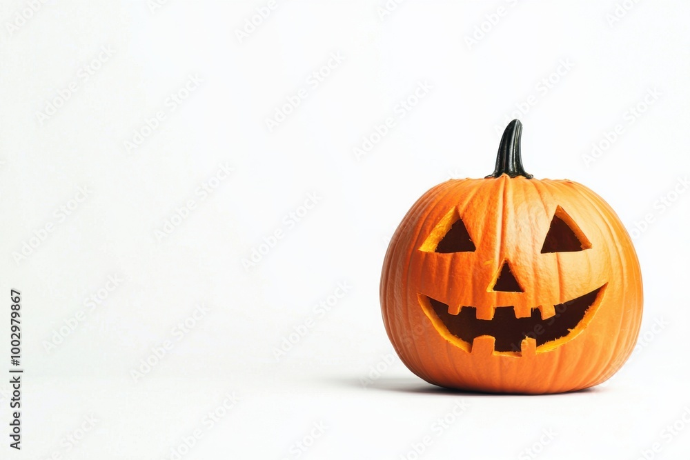Halloween pumpkin with a carved face, white isolate background. Halloween pumpkin with a carved face, white isolate background.