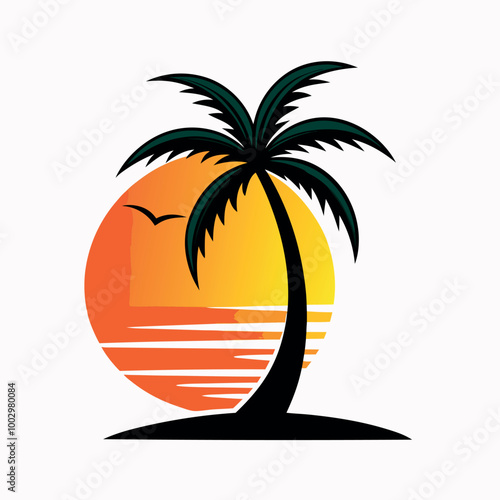 vector illustration of a tropical island