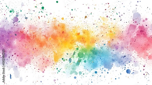  an abstract watercolor painting with a vibrant blend of colors. It features a horizontal band of colors that transitions smoothly from one to another.