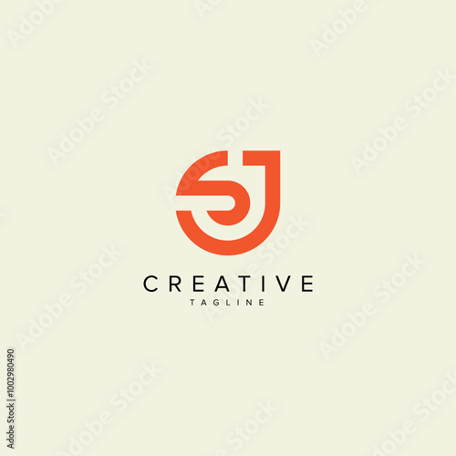 Alphabet JS SJ Letter Modern Monogram Style Logo Design. Initial vector template.