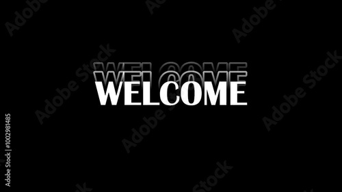 Welcome Text Effect Animation on black background, Font animation, text effect animation.