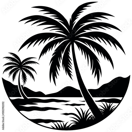 silhouette of palm tree