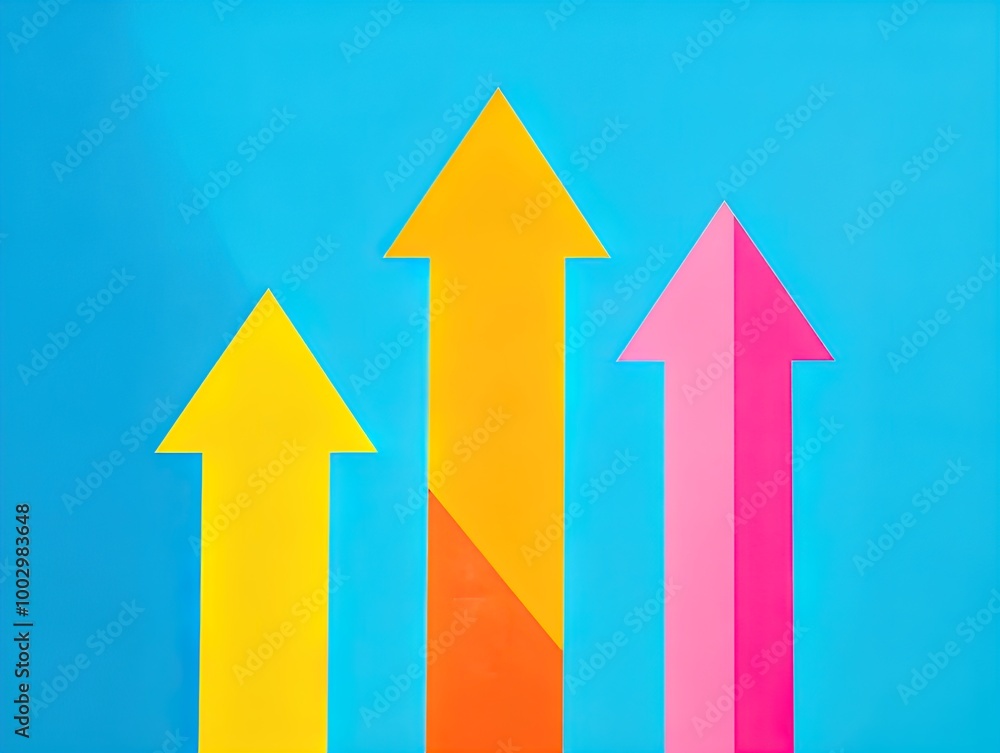 Dynamic Modern Poster: Five Colorful Arrows in Ocean Blue, Sunny Yellow, Cherry Red, Vibrant Orange, and Bubblegum Pink to Energize Your Sports Interior with a Cheerful Vibe! Dynamic Modern Poster: Five Colorful Arrows in Ocean Blue, Sunny Yellow, Cherry Red, Vibrant Orange, and Bubblegum Pink to Energize Your Sports Interior with a Cheerful Vibe!