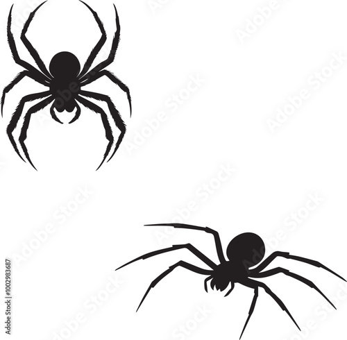 Black Insect vector icons silhouettes