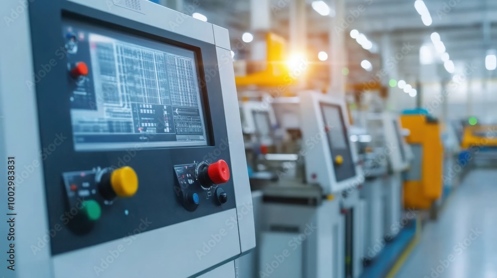 Automated Machines in High-Tech Factory Environment Automated Machines in High-Tech Factory Environment