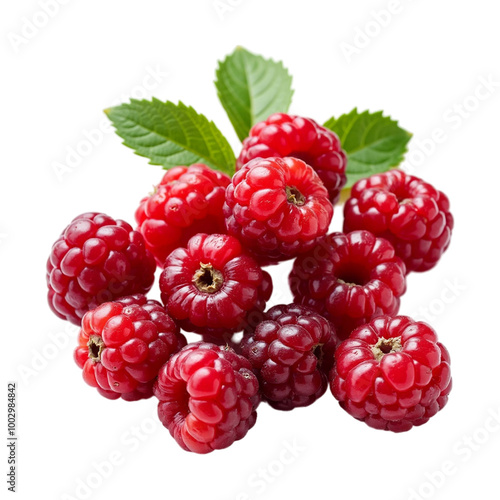 Cranberry with leaves isolated and PNG transparent