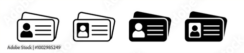 Id card icon. Driver's license identification icon. Vector 10 eps.