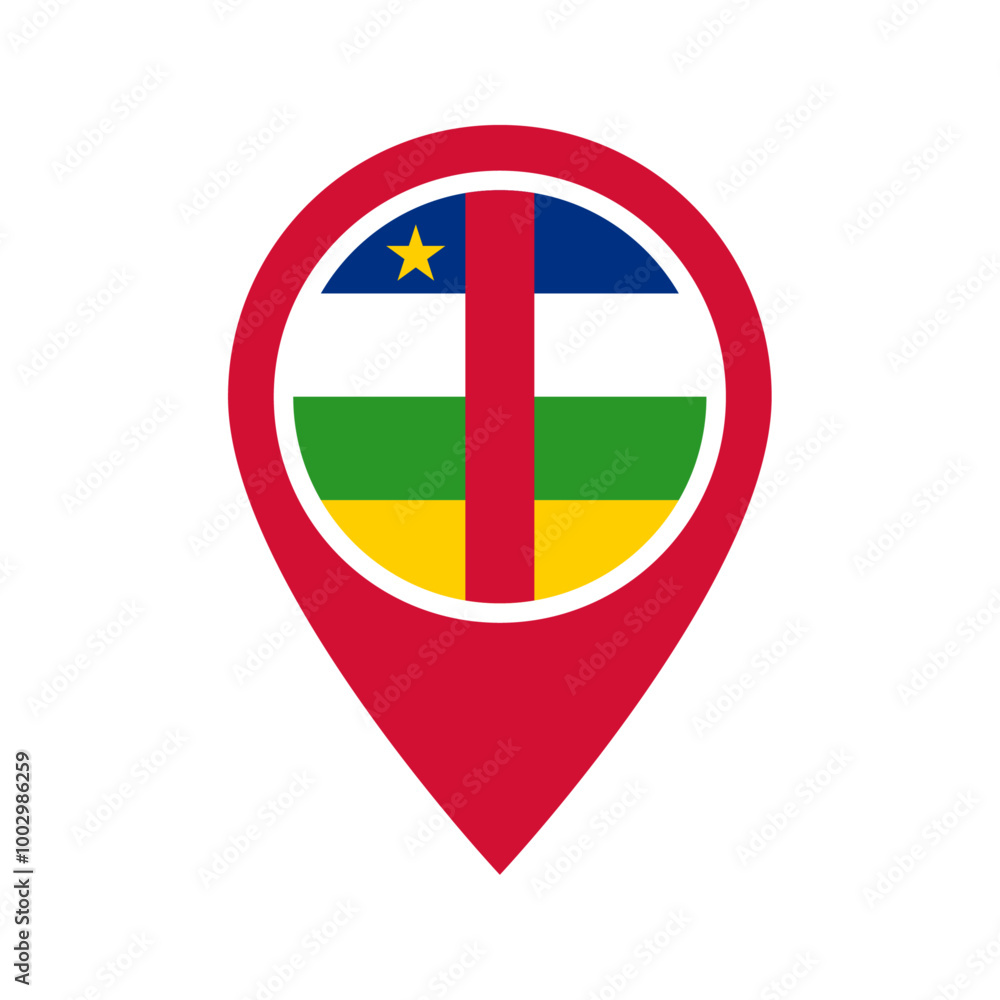 Fototapeta premium Central African Republic flag location icon