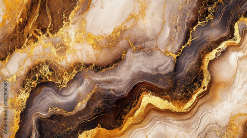 Muted earth tone marble textures with gold veining, creating a luxurious digital background. Ideal for spa and high-end interior design themes. High-resolution sophistication.