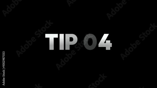 TIP 04 Text Effect Animation on black background, Font animation, text effect animation.