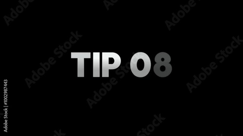 TIP 08 Text Effect Animation on black background, Font animation, text effect animation.
