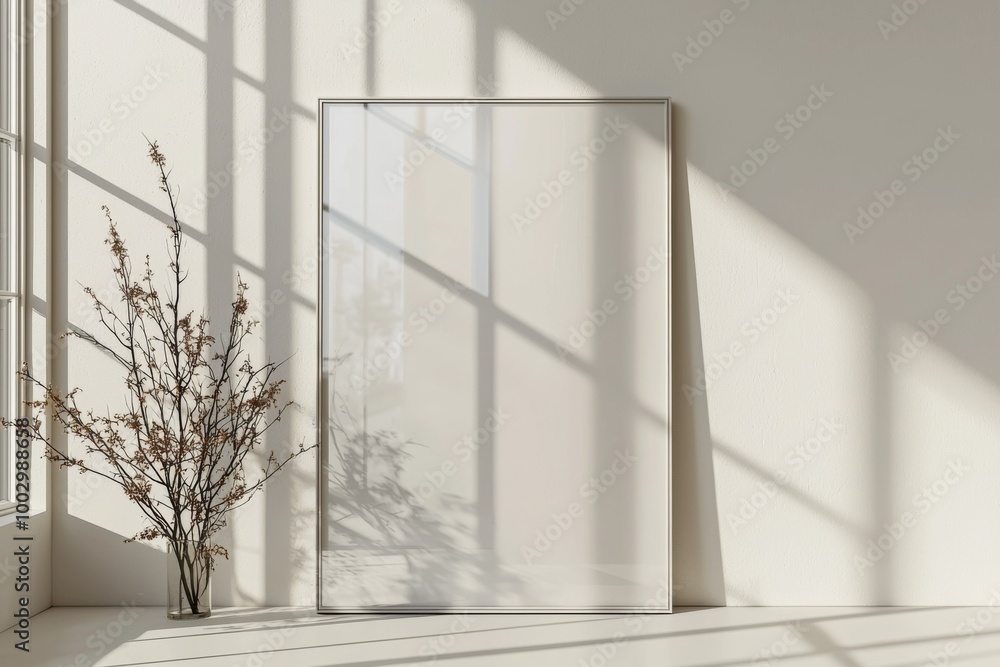 Obraz premium A3 Poster Mockup on White Background created with Generative AI
