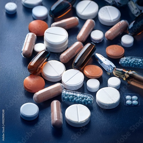 Assorted Medicine Pills on Table