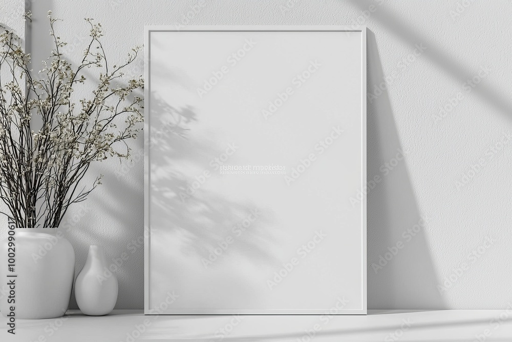 Obraz premium A3 Poster Mockup on White Background created with Generative AI