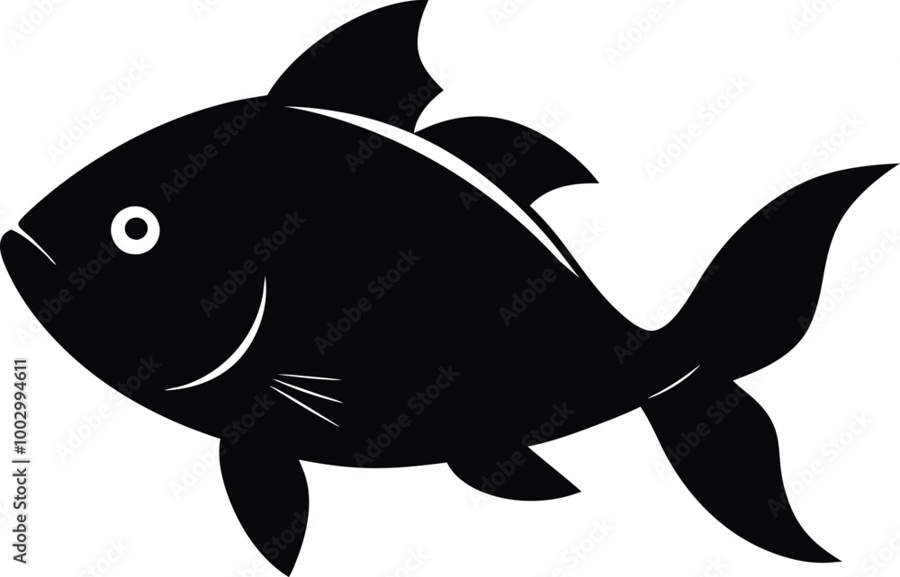 Fototapeta premium Fish silhouette vector art illustration
