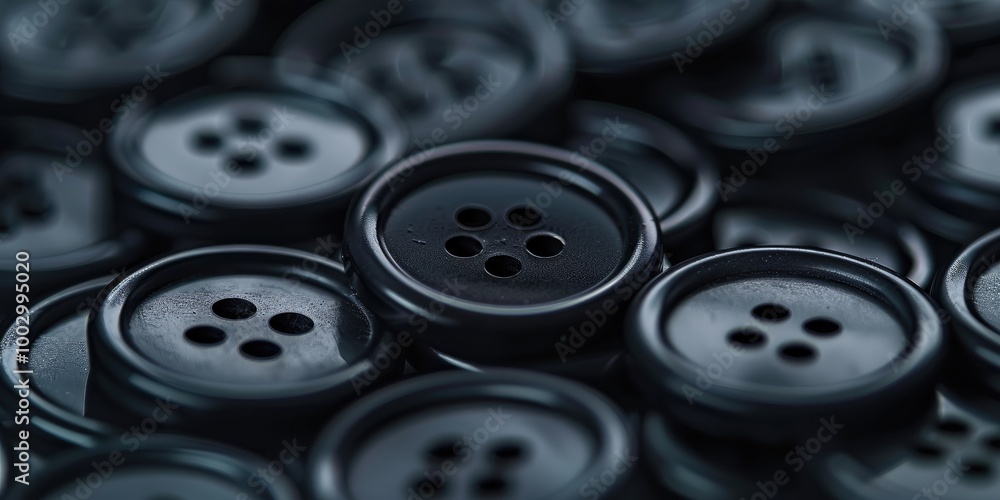 Detailed view of dark suit buttons for professional or formal wear