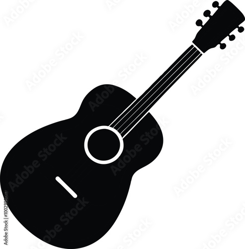 Guitar silhouette vector art illustration