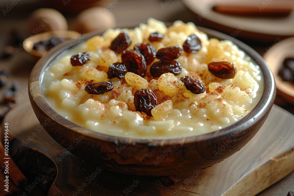 Sweet Rice Pudding with Raisins and Cinnamon Sweet Rice Pudding with Raisins and Cinnamon