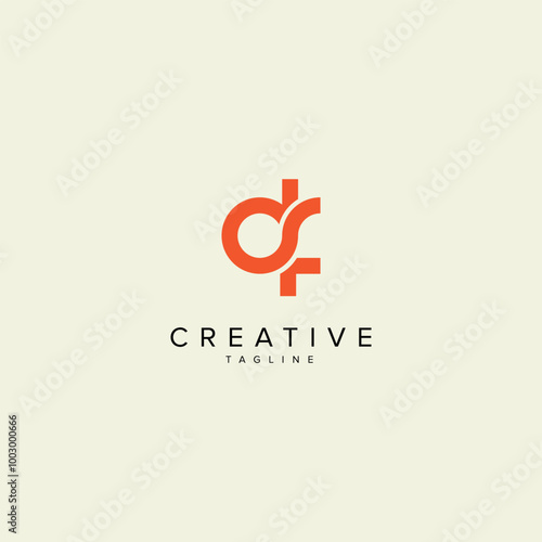 Abstract DF FD Letter Modern Monogram Style Logo Design. Initial vector template.