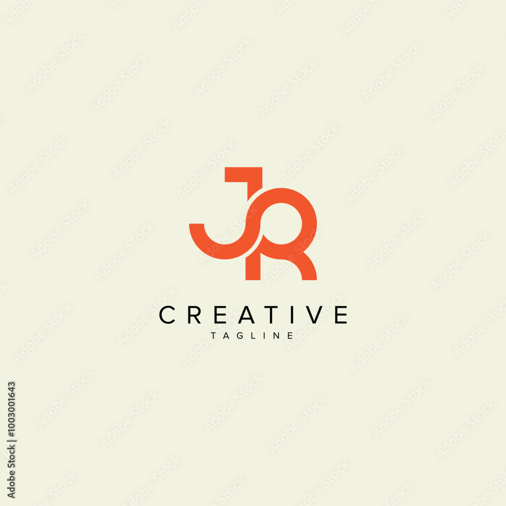 Abstract JR RJ Letter Modern Monogram Style Logo Design. Initial vector template. Abstract JR RJ Letter Modern Monogram Style Logo Design. Initial vector template.