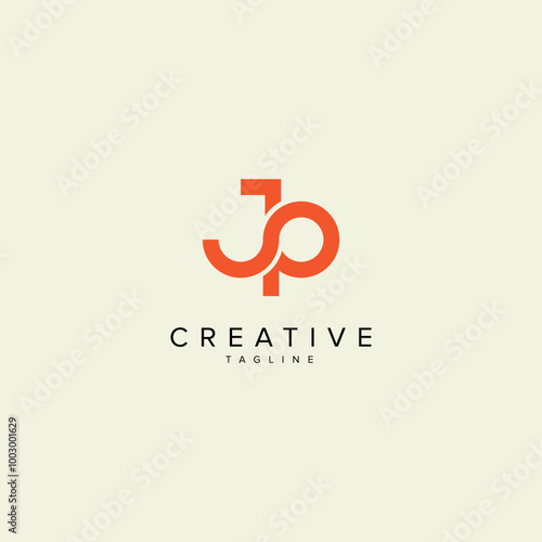 Abstract JP PJ Letter Modern Monogram Style Logo Design. Initial vector template.