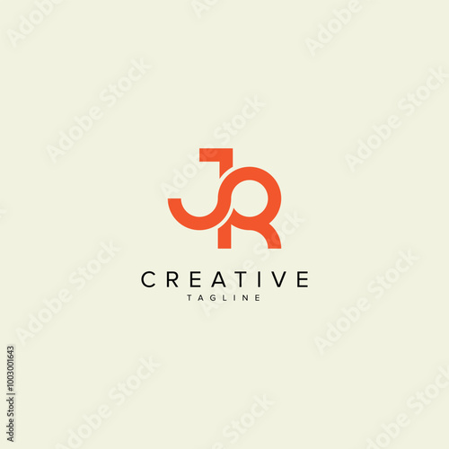 Abstract JR RJ Letter Modern Monogram Style Logo Design. Initial vector template.