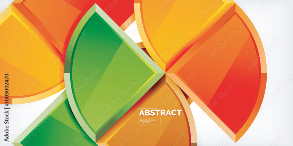 Abstract background - circles and round triangles with 3d effect. Vector Illustration For Wallpaper, Banner, Background, Card, Book Illustration, landing page Abstract background - circles and round triangles with 3d effect. Vector Illustration For Wallpaper, Banner, Background, Card, Book Illustration, landing page