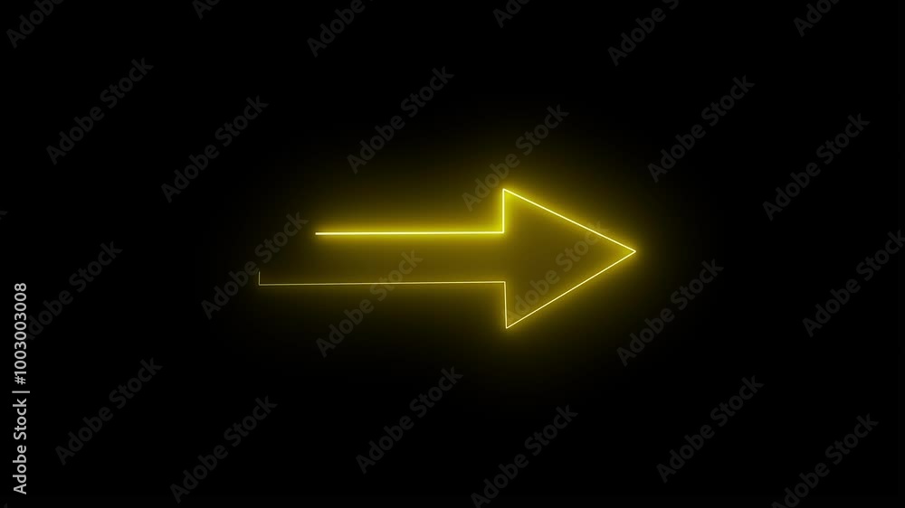 Neon arrow left showing the direction on a background animation Neon arrow left showing the direction on a background animation