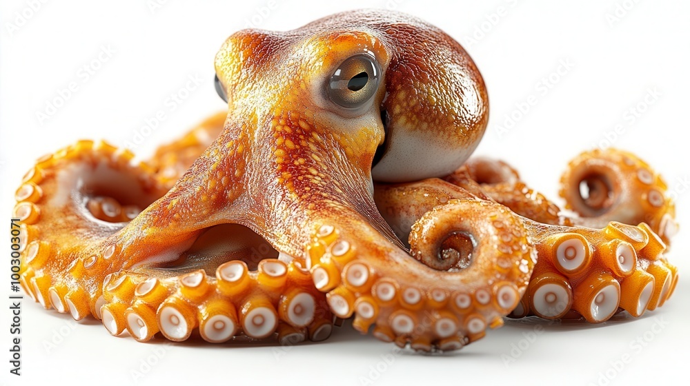 Obraz premium Close-up of an octopus with large curious eyes