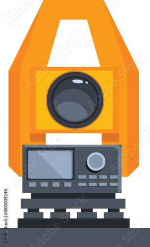 Modern electronic total station theodolite surveying equipment on white background