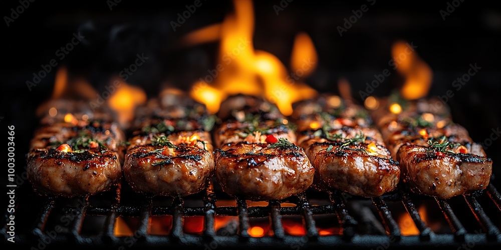 Barbecue Fire Grill With Cookout Food Barbecue Fire Grill With Cookout Food