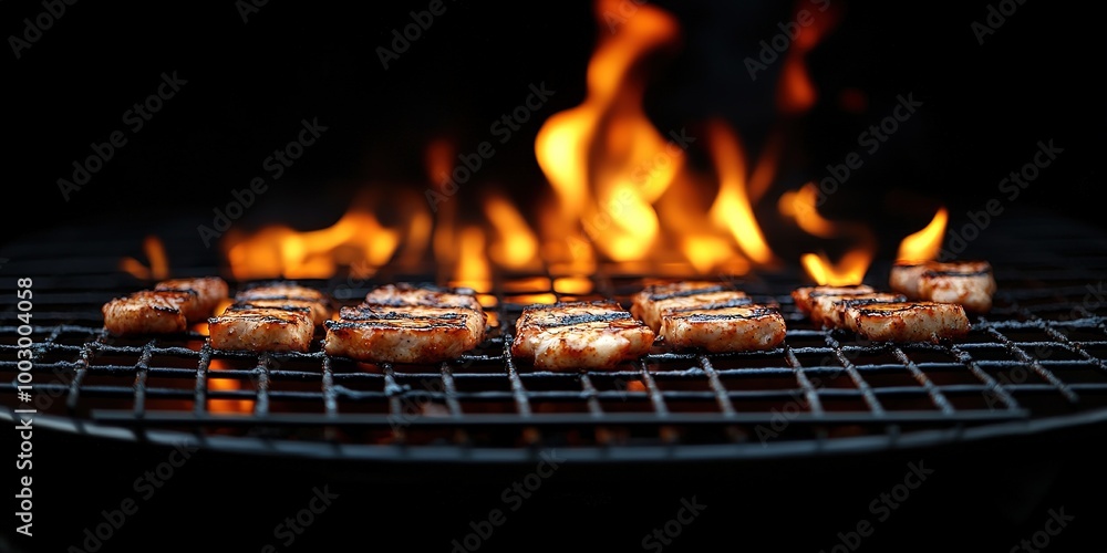 Barbecue Fire Grill With Cookout Food Barbecue Fire Grill With Cookout Food