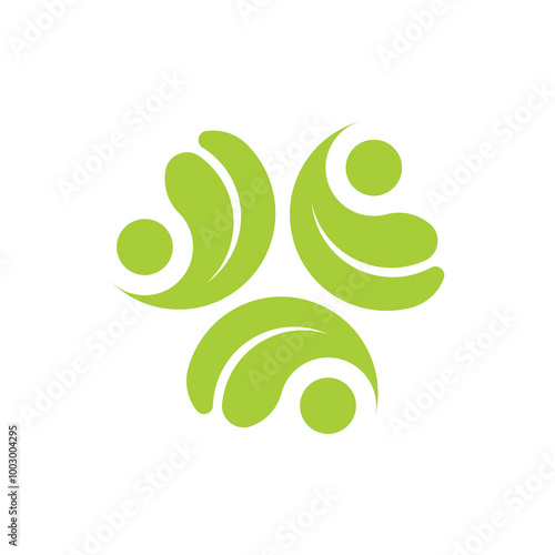 Free Download leaves form human connections for healthy growth logo design - GFXLoad