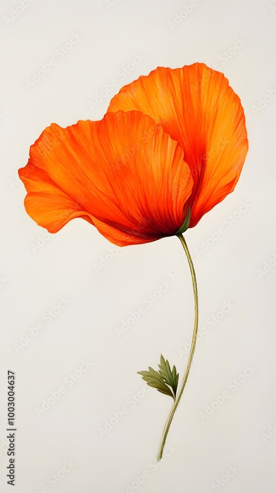 Fototapeta premium Orange Pencil Hand Painting Scribbles, Flowers, Poppy, Orchid, Rose, Abstract Image, Texture, Pattern Background, Wallpaper, Cover and Screen of Smartphone, PC, Laptop, 9:16 and 16:9 Format
