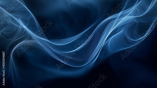 Flowing Dark Blue Waves with Subtle Lines and Curved Patterns in an Abstract Background Design, Great for Minimalistic and Artistic Creations